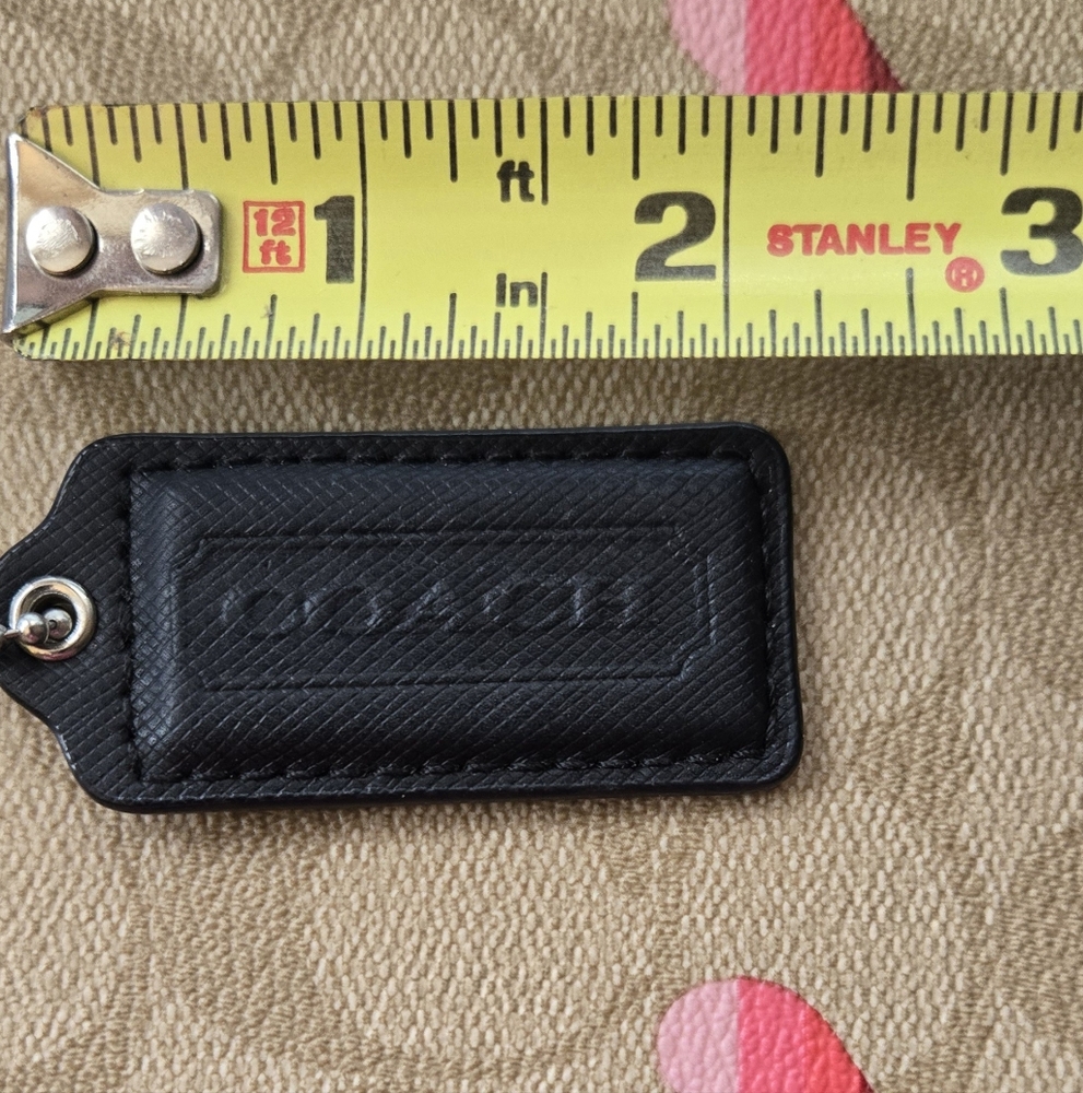 Coach Black Leather Hangtag / Bag Charm